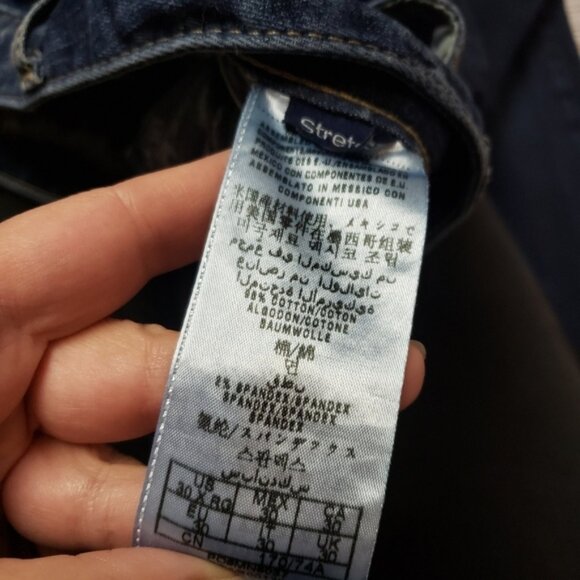 Guess Jeans Flirty Boot Cut Dark Wash Stretch Distressed Flap Pockets - Picture 9 of 15